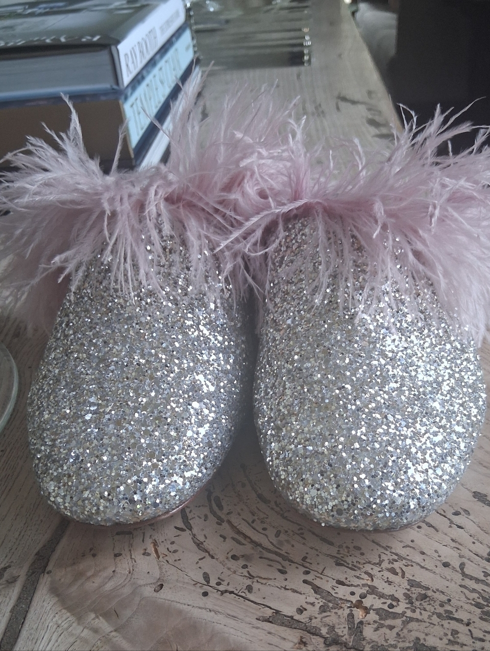Kate Spade New York Silver and Pink Marabou Mules Size 10 - Picture 4 of 11